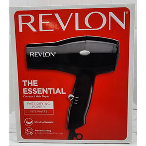 Revlon, The Essential Fast Drying Power 1875 Watts in Black, 2 Settings, Light
